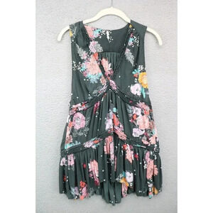 Free People Sleeveless V-Neck Babydoll Tunic-XS-Asymmetrical Hemline-Whimsigoth